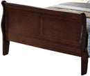 LouisPhillipe Full Wooden Sleigh Bed, Cappuccino
