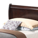 LouisPhillipe Twin Wooden Sleigh Bed, Cappuccino