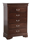 LouisPhillipe 5-Drawers Chest, Cappuccino