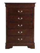 LouisPhillipe 5-Drawers Chest, Cappuccino