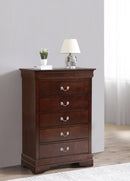 LouisPhillipe 5-Drawers Chest, Cappuccino