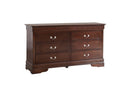 LouisPhillipe 6-Drawers Dresser, Cappuccino