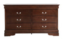 LouisPhillipe 6-Drawers Dresser, Cappuccino