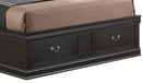 LouisPhillipe Full Storage Bed w/Bookcase Headboard, Black