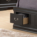 LouisPhillipe Twin Storage Bed w/Bookcase Headboard, Black