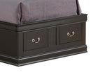 LouisPhillipe Twin Storage Bed w/Bookcase Headboard, Black