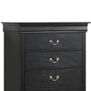 LouisPhillipe 5-Drawers Chest, Black