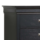LouisPhillipe 5-Drawers Chest, Black