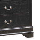 LouisPhillipe 5-Drawers Chest, Black