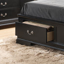 LouisPhillipe Full Storage Bed, Black