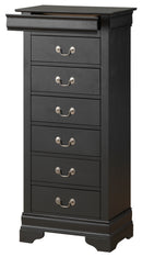LouisPhillipe 6-Drawers Chest, Black