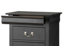 LouisPhillipe 6-Drawers Chest, Black