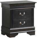 LouisPhillipe 2-Drawers Nightstand, Black