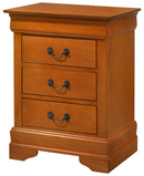 LouisPhillipe 3-Drawers Nightstand, Oak