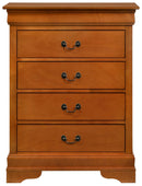 LouisPhillipe 4-Drawers Chest, Oak