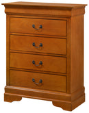 LouisPhillipe 4-Drawers Chest, Oak