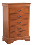 LouisPhillipe 5-Drawers Chest, Oak