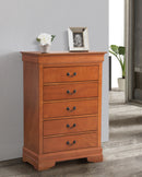 LouisPhillipe 5-Drawers Chest, Oak