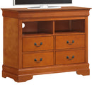 LouisPhillipe 4-Drawers Media Chest, Oak