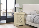 LouisPhillipe 3-Drawers Nightstand, Beige