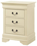 LouisPhillipe 3-Drawers Nightstand, Beige