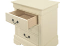 LouisPhillipe 3-Drawers Nightstand, Beige