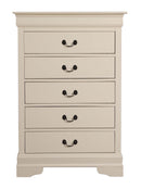 LouisPhillipe 5-Drawers Chest, Beige