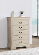LouisPhillipe 5-Drawers Chest, Beige