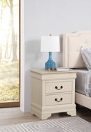 LouisPhillipe 2-Drawers Nightstand, Beige