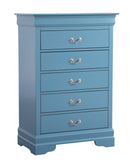 LouisPhillipe 5-Drawers Chest, Teal