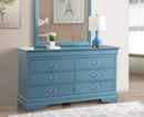 LouisPhillipe 6-Drawers Dresser, Teal