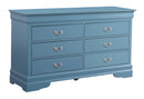LouisPhillipe 6-Drawers Dresser, Teal