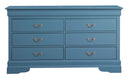 LouisPhillipe 6-Drawers Dresser, Teal