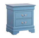LouisPhillipe 2-Drawers Nightstand, Teal