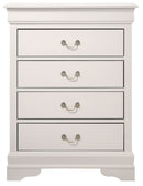 LouisPhillipe 4-Drawers Chest, White