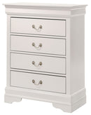 LouisPhillipe 4-Drawers Chest, White