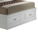 LouisPhillipe King Storage Bed, White