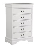 LouisPhillipe 5-Drawers Chest, White