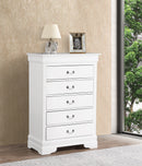 LouisPhillipe 5-Drawers Chest, White