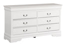 LouisPhillipe 6-Drawers Dresser, White