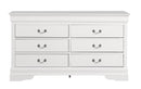LouisPhillipe 6-Drawers Dresser, White