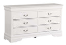 LouisPhillipe 6-Drawers Dresser, White