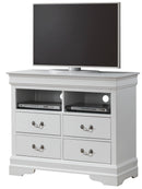 LouisPhillipe 4-Drawers Media Chest, White