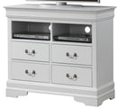 LouisPhillipe 4-Drawers Media Chest, White