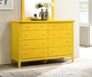 Hammond 8-Drawers Dresser, Yellow