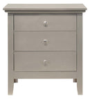 Hammond 3-Drawers Nightstand, Silver Champagne