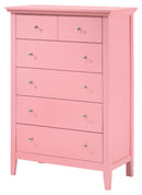 Hammond 5-Drawers Chest, Pink