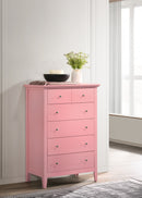 Hammond 5-Drawers Chest, Pink