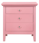 Hammond 3-Drawers Nightstand, Pink