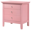 Hammond 3-Drawers Nightstand, Pink